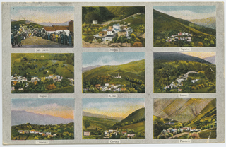 Cartolina raffigurante i paesi della Val Colla