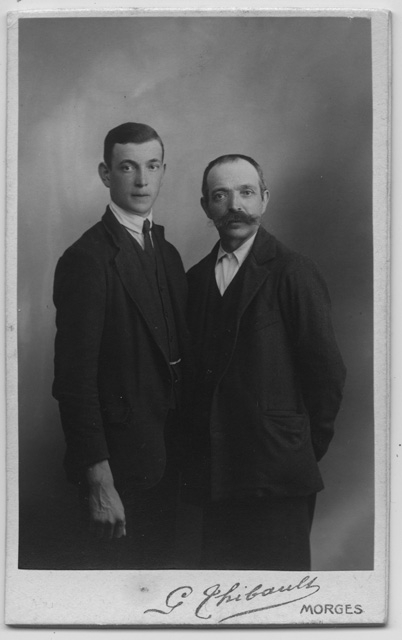 Ernesto Quadri e il figlio Leonardo in posa