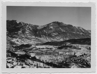 Veduta di Sala con la neve dal Convento di Bigorio