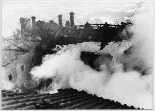 Il Convento di Bigorio colpito dall'incendio