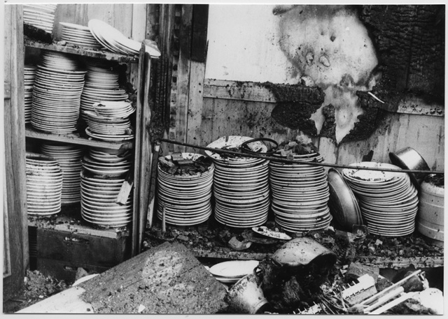 Cucina del Convento di Bigorio dopo l'incendio