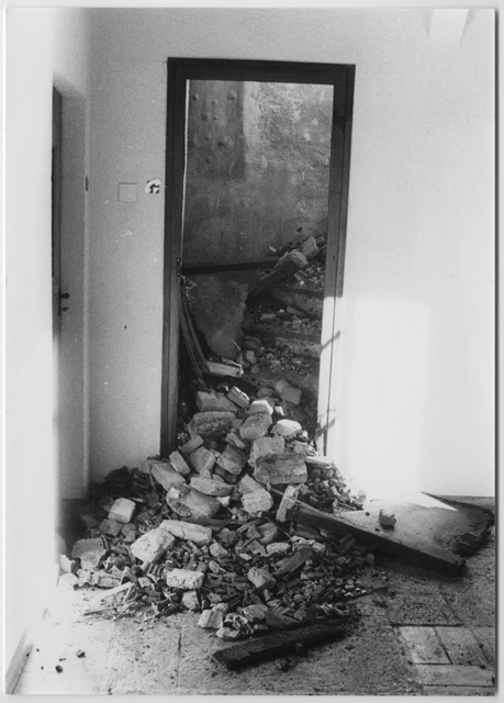 Macerie all'interno del Convento durante i restauri