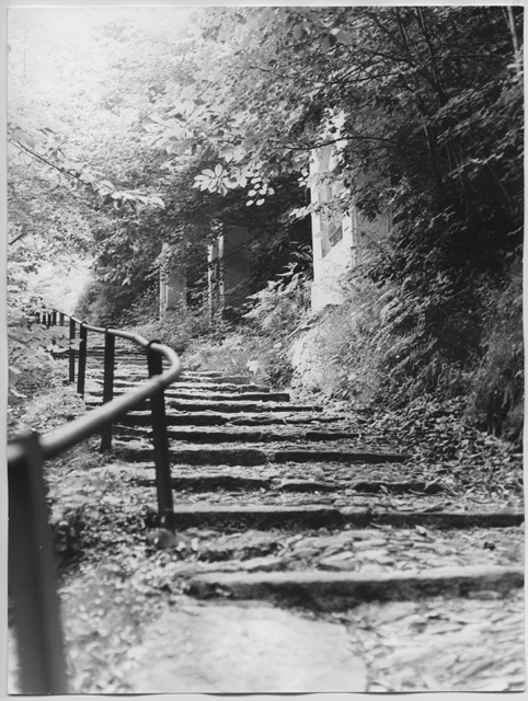 Veduta della Via Crucis di Bigorio prima del restauro