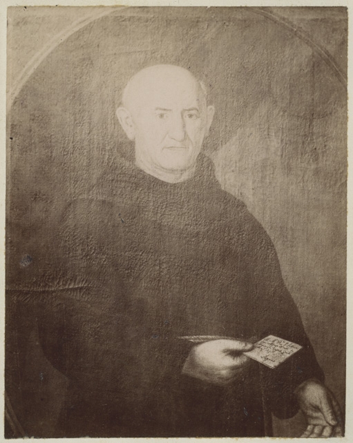 Fotografia del dipinto di Giovanni Pedretti che ritrae Padre Alfonso Oldelli, di proprietà del giudice di pace Mantegani di Mendrisio
