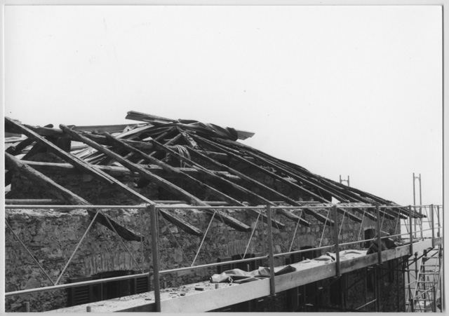 Tetto del Convento di Bigorio durante i restauri