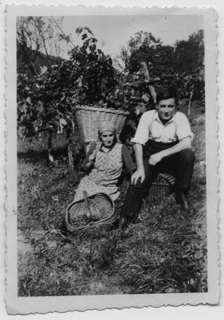 Giuseppe Lepori e Maria Menghetti nella vigna