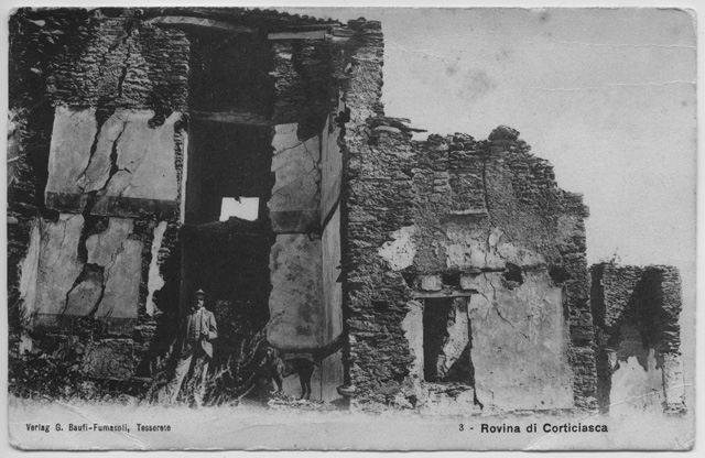 Case diroccate a causa della frana di Corticiasca