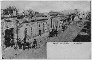 Cartolina di una via di Villa Mercedes