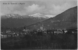 Cartolina di Tesserete con Sala Capriasca e Bigorio