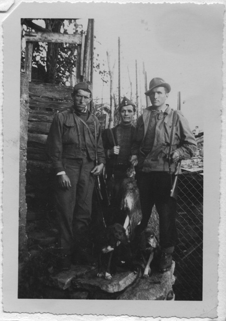 Gruppo di cacciatori a Sonvico