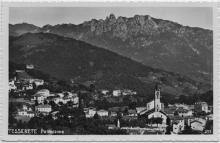 Veduta di Tesserete e dei Denti della Vecchia