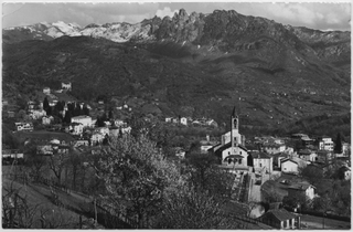 Veduta di Tesserete e dei Denti della Vecchia