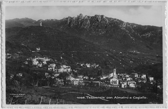 Cartolina di Tesserete con Almatro, Cagiallo e i Denti della Vecchia
