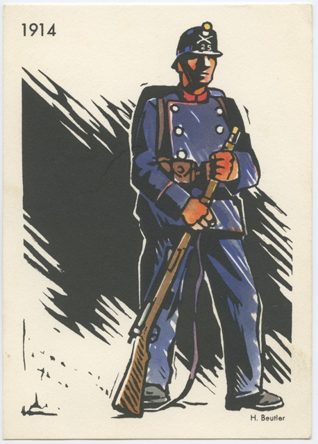 Cartolina distribuita ai soldati durante la mobilitazione militare