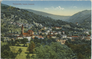 Cartolina dipinta di Tesserete con Campestro e Almatro