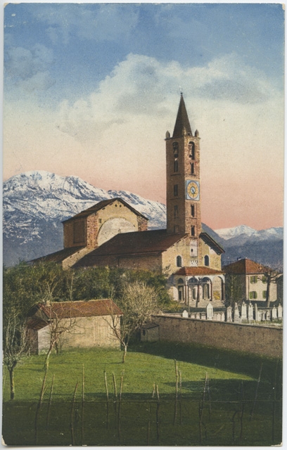Cartolina dipinta della chiesa S. Stefano di Tesserete