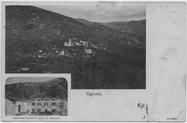 Cartolina di Signora con il Ristorante Gazzirola