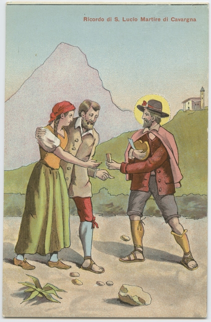 Cartolina illustrata di San Lucio di Cavargna