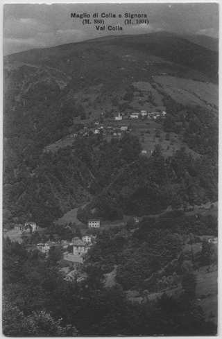 Veduta della Val Colla con Maglio di Colla e Signora