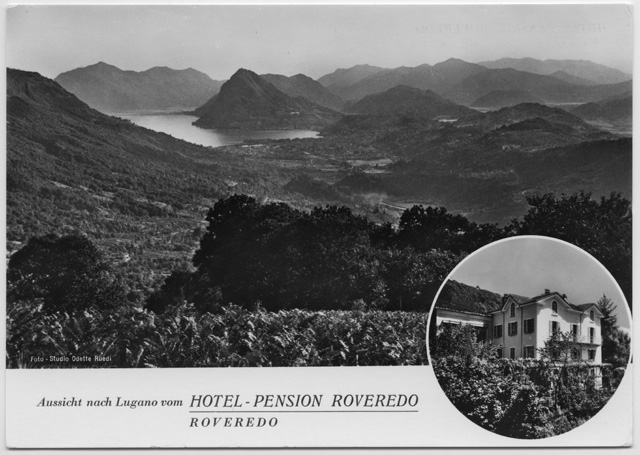 Veduta del golfo di Lugano dalla Pensione Roveredo