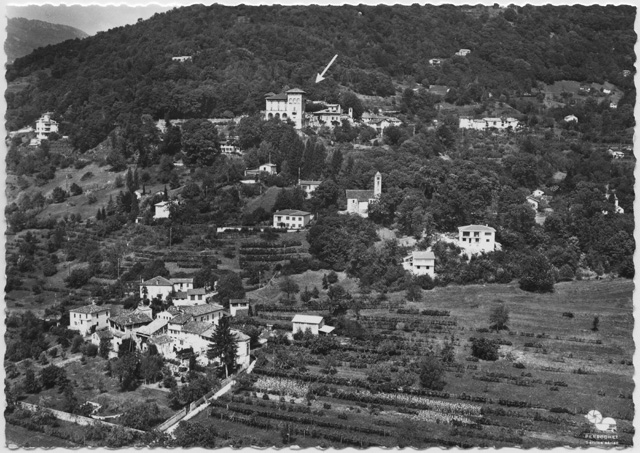 Cartolina di Cagiallo e Lopagno con l'Istituto Don Orione