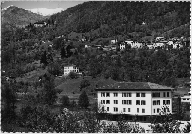 Cartolina della Caserma di Tesserete con Bigorio