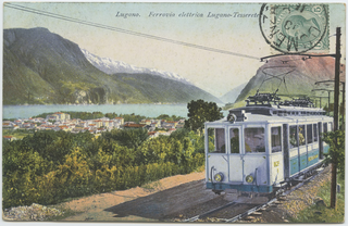 Cartolina illustrata della ferrovia Lugano-Tesserete