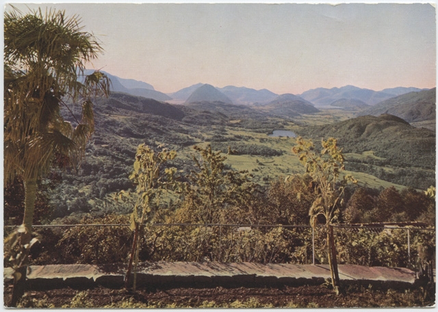 Veduta illustrata di Lugano dal Convento del Bigorio