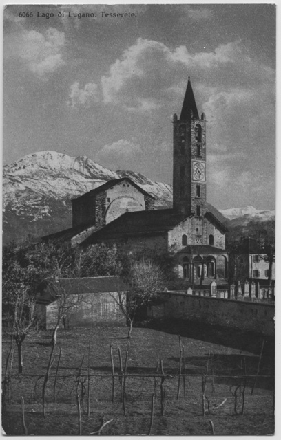 Cartolina della chiesa di Santo Stefano a Tesserete