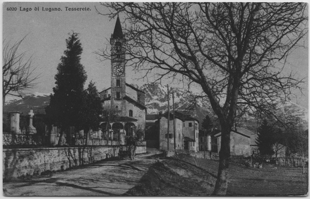 Cartolina della chiesa di Santo Stefano a Tesserete