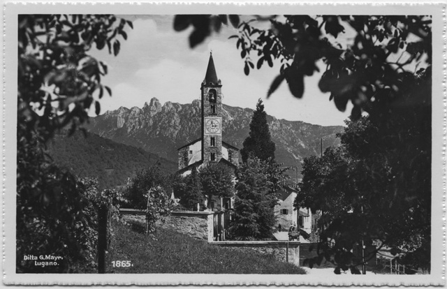 Cartolina della chiesa Santo Stefano di Tesserete
