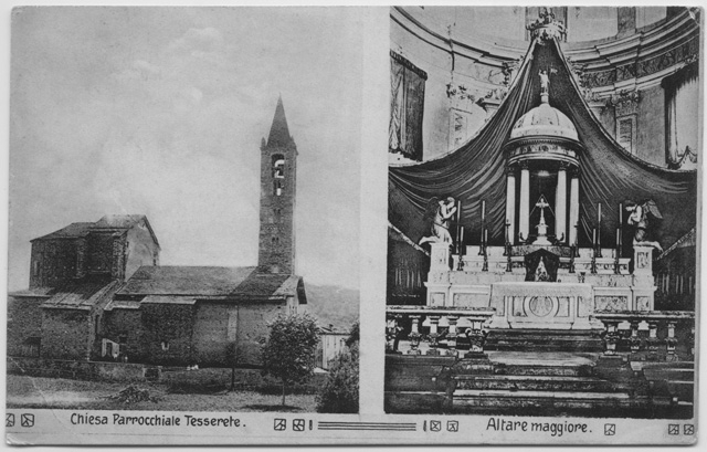 Cartolina della chiesa di Santo Stefano con l'altare maggiore