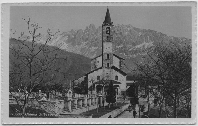 Cartolina della chiesa di Santo Stefano a Tesserete
