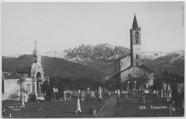 Cartolina della chiesa di Santo Stefano a Tesserete