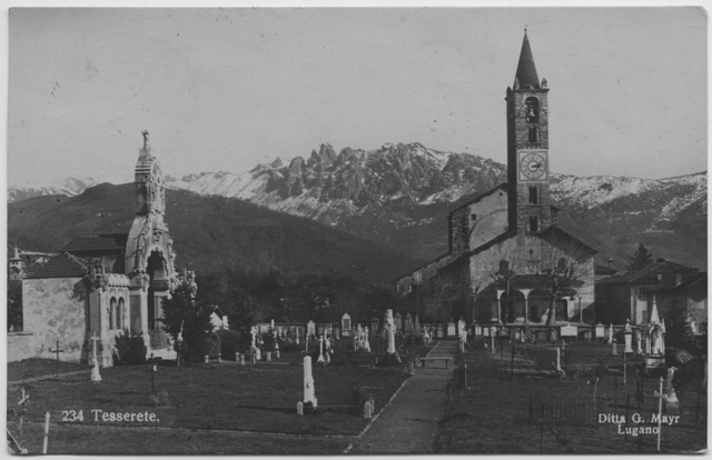 Cartolina della chiesa di Santo Stefano a Tesserete