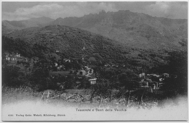 Cartolina di Tesserete con i Denti della Vecchia