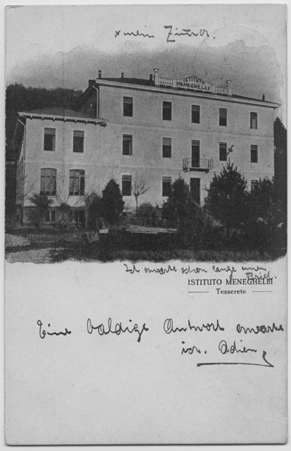 Cartolina dell'Istituto Giuseppe Meneghelli a Tesserete