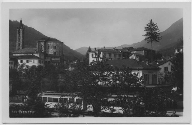 Cartolina di Tesserete con la Chiesa di Santo Stefano