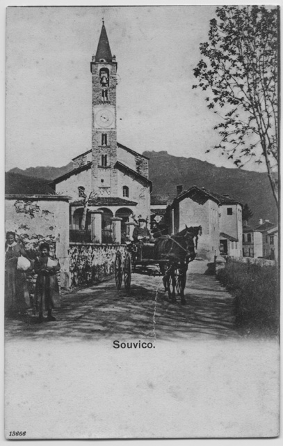 Cartolina della chiesa di Santo Stefano a Tesserete