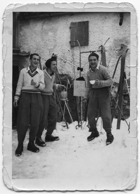 Tre uomini sulle piste da sci a Condra