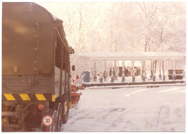 Piazzale della stazione di Tesserete dopo la grande nevicata del '78