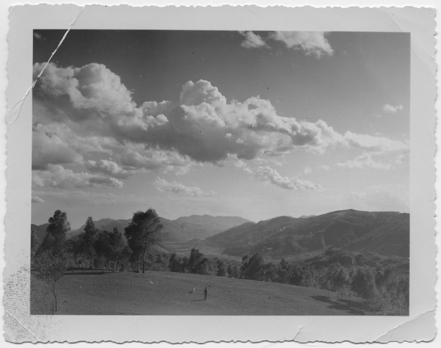 Uomo con cane ai monti di Roveredo