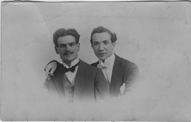 Ritratto di Elvezio Lucca con un amico