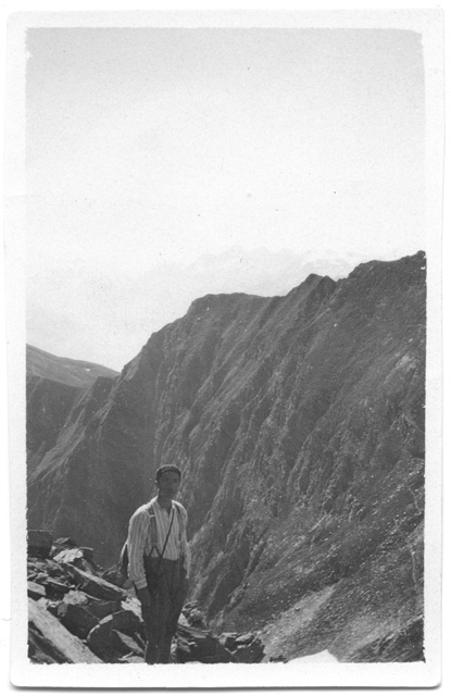 Remo Canonica durante una scalata del Taneda