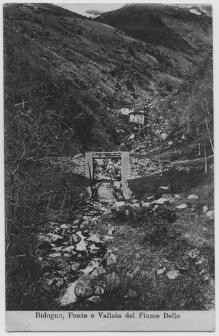 Cartolina del fiume Bello a Bidogno