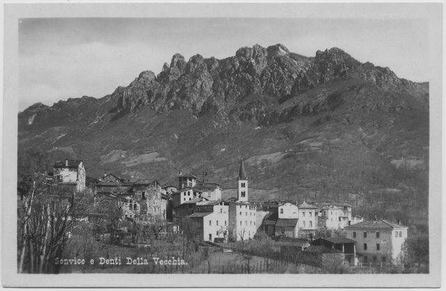 Cartolina di Sonvico con i Denti della Vecchia