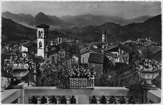 Cartolina di Sonvico verso il golfo del Ceresio