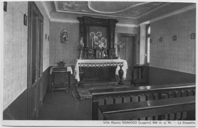 Interno della cappella di Villa Riposo a Sonvico