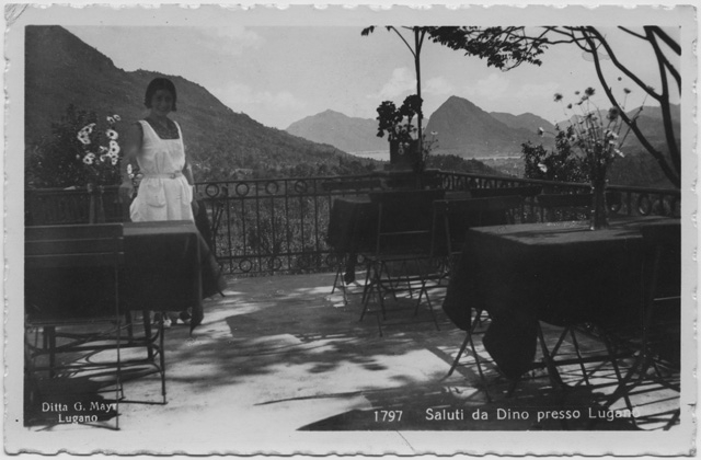 Cartolina dell'Hotel de la Gare a Dino