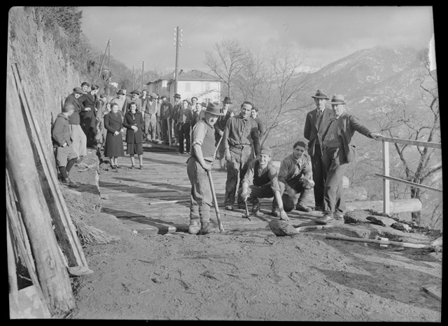 Ricostruzione della strada di Treggia dopo la frana del '39